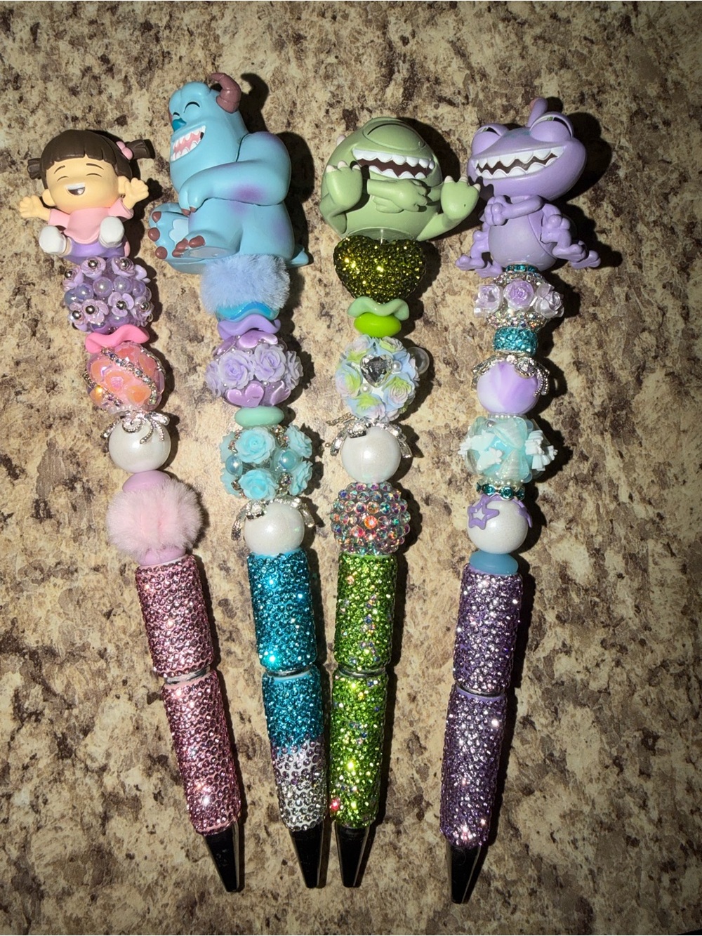 Custom beaded Monsters Inc. pens. Individual.